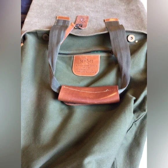 Mario Hernandez hand made tote in green - Picture 4 of 5